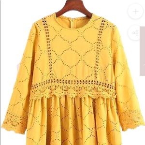 NWT yellow peplum mini dress